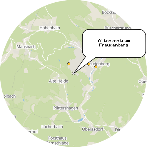 Kartenausschnitt für die Firma Altenzentrum Freudenberg