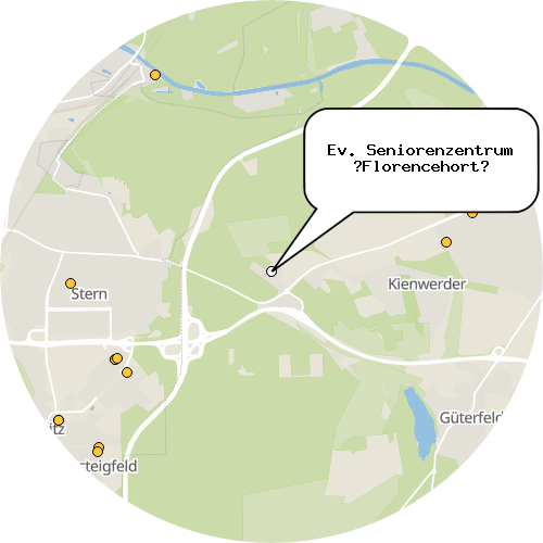 Kartenausschnitt für die Firma Ev. Seniorenzentrum „Florencehort“