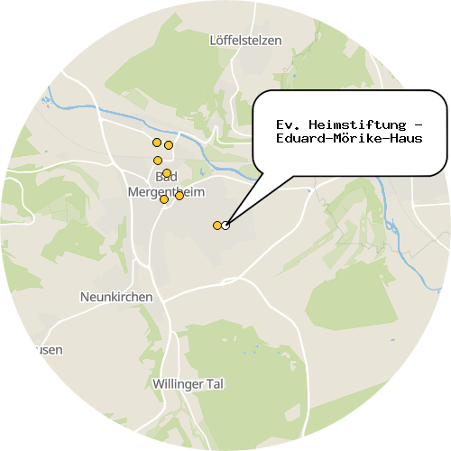 Kartenausschnitt für die Firma Ev. Heimstiftung - Eduard-Mörike-Haus