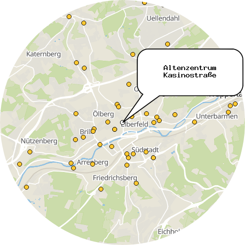 Kartenausschnitt für die Firma Altenzentrum Kasinostraße