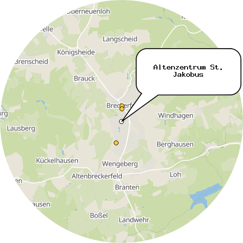 Kartenausschnitt für die Firma Altenzentrum St. Jakobus