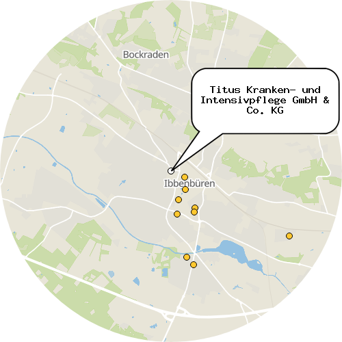 Kartenausschnitt für die Firma Titus Kranken- und Intensivpflege GmbH & Co. KG