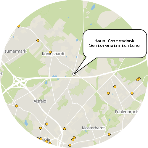 Kartenausschnitt für die Firma Haus Gottesdank Senioreneinrichtung