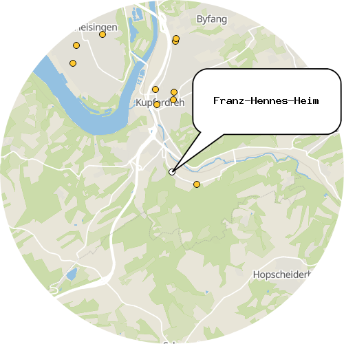 Kartenausschnitt für die Firma Franz-Hennes-Heim