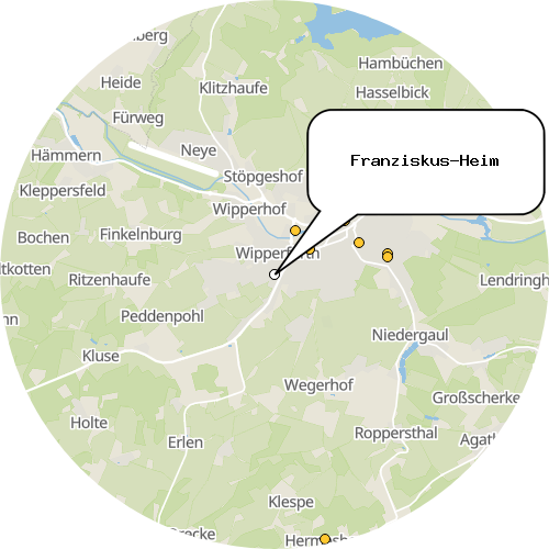 Kartenausschnitt für die Firma Franziskus-Heim