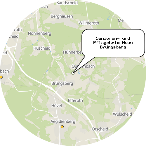Kartenausschnitt für die Firma Senioren- und Pflegeheim Haus Brüngsberg