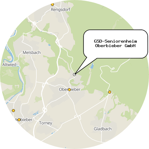 Kartenausschnitt für die Firma GSD-Seniorenheim Oberbieber GmbH