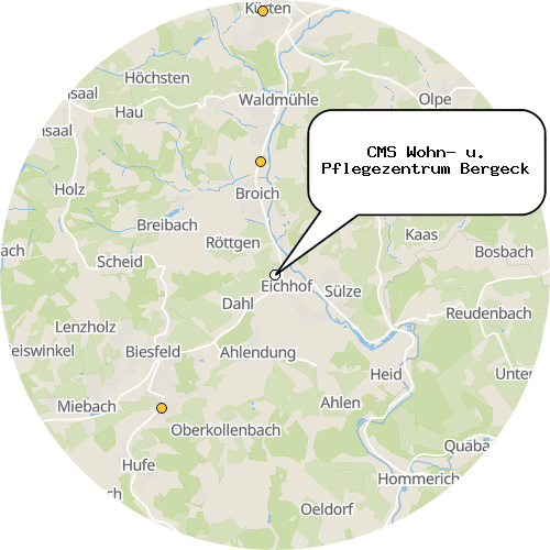 Kartenausschnitt für die Firma CMS Wohn- u. Pflegezentrum Bergeck
