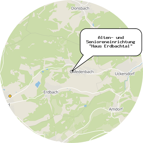 Kartenausschnitt für die Firma Alten- und Senioreneinrichtung "Haus Erdbachtal"