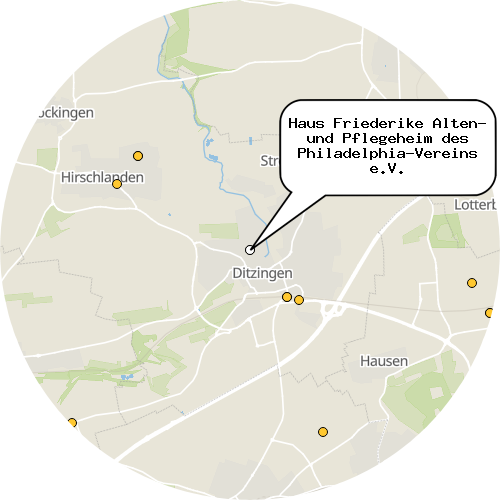Kartenausschnitt für die Firma Haus Friederike Alten- und Pflegeheim des Philadelphia-Vereins e.V.
