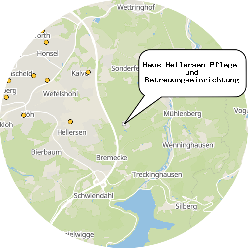 Kartenausschnitt für die Firma Haus Hellersen Pflege- und Betreuungseinrichtung
