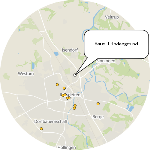 Kartenausschnitt für die Firma Haus Lindengrund