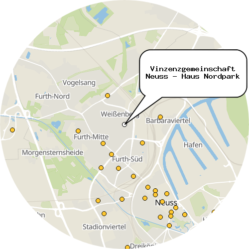 Kartenausschnitt für die Firma Vinzenzgemeinschaft Neuss - Haus Nordpark