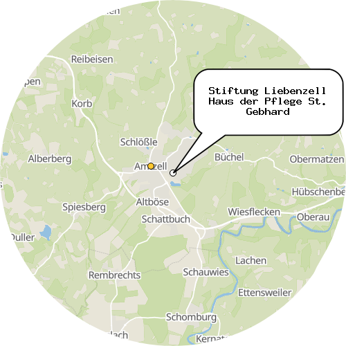 Kartenausschnitt für die Firma Stiftung Liebenzell Haus der Pflege St. Gebhard