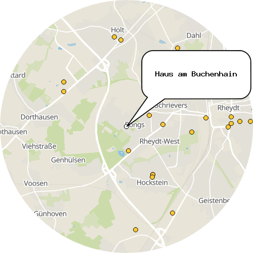 Kartenausschnitt für die Firma Haus am Buchenhain