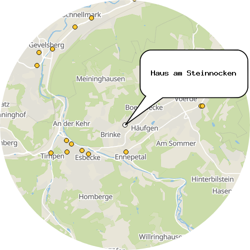 Kartenausschnitt für die Firma Haus am Steinnocken