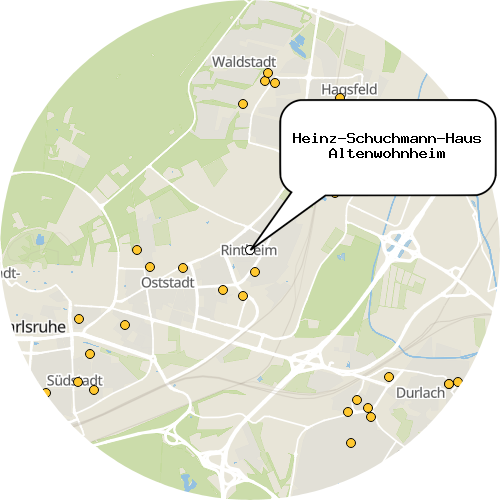 Kartenausschnitt für die Firma Heinz-Schuchmann-Haus Altenwohnheim