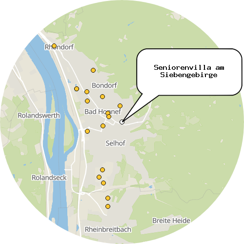 Kartenausschnitt für die Firma Seniorenvilla am Siebengebirge
