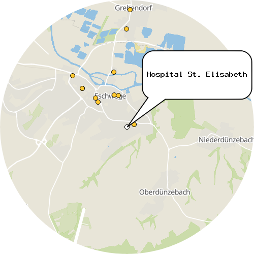 Kartenausschnitt für die Firma Hospital St. Elisabeth