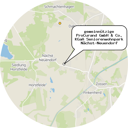 Kartenausschnitt für die Firma gemeinnützige ProCurand GmbH & Co. KGaA Seniorenwohnpark Nächst-Neuendorf