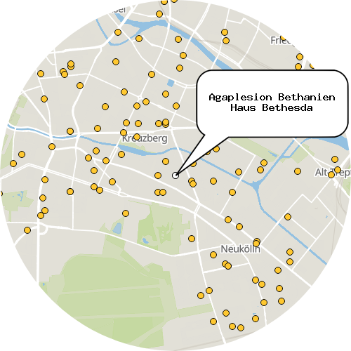 Kartenausschnitt für die Firma Agaplesion Bethanien Haus Bethesda