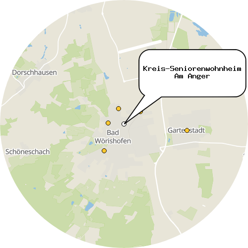 Kartenausschnitt für die Firma Kreis-Seniorenwohnheim Am Anger