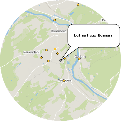 Kartenausschnitt für die Firma Lutherhaus Bommern