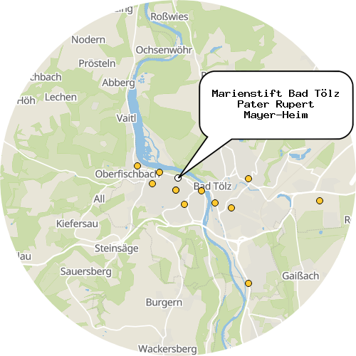 Kartenausschnitt für die Firma Marienstift Bad Tölz Pater Rupert Mayer-Heim