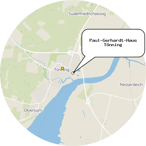 Kartenausschnitt für die Firma Paul-Gerhardt-Haus Tönning