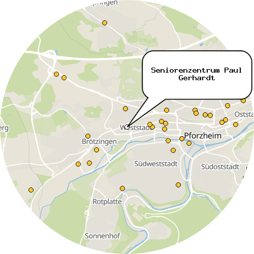 Kartenausschnitt für die Firma Seniorenzentrum Paul Gerhardt