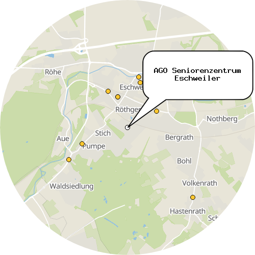 Kartenausschnitt für die Firma AGO Seniorenzentrum Eschweiler