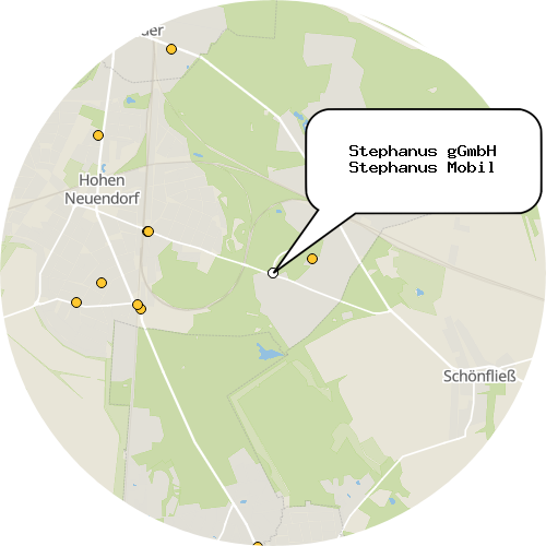 Kartenausschnitt für die Firma Stephanus gGmbH Stephanus Mobil