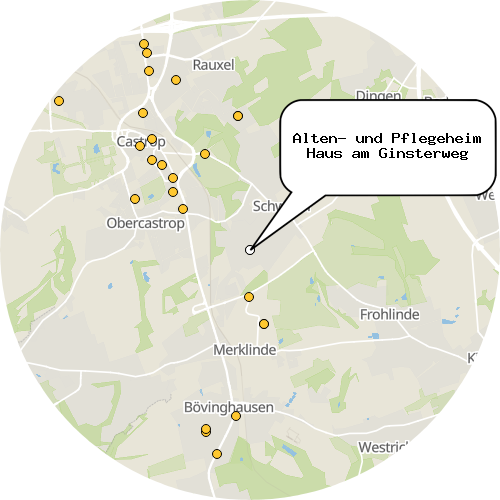 Kartenausschnitt für die Firma Alten- und Pflegeheim Haus am Ginsterweg