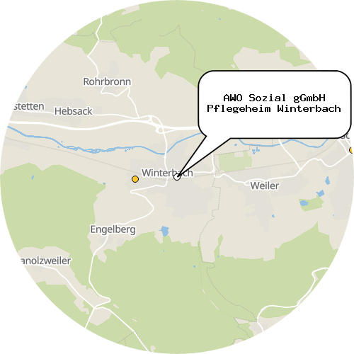 Kartenausschnitt für die Firma AWO Sozial gGmbH Pflegeheim Winterbach