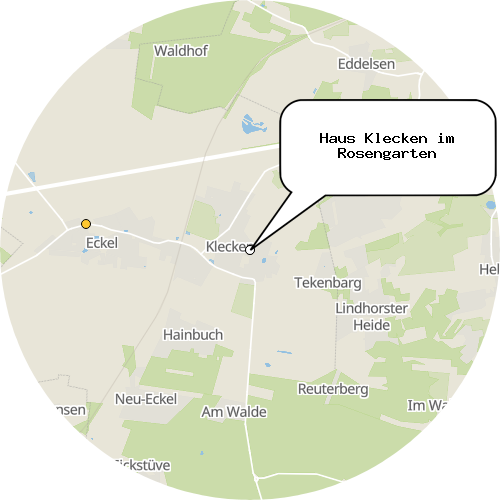 Kartenausschnitt für die Firma Haus Klecken im Rosengarten