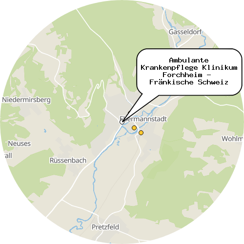 Kartenausschnitt für die Firma Ambulante Krankenpflege Klinikum Forchheim -  Fränkische Schweiz
