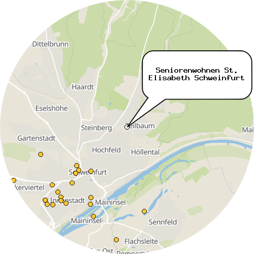 Kartenausschnitt für die Firma Seniorenwohnen St. Elisabeth Schweinfurt