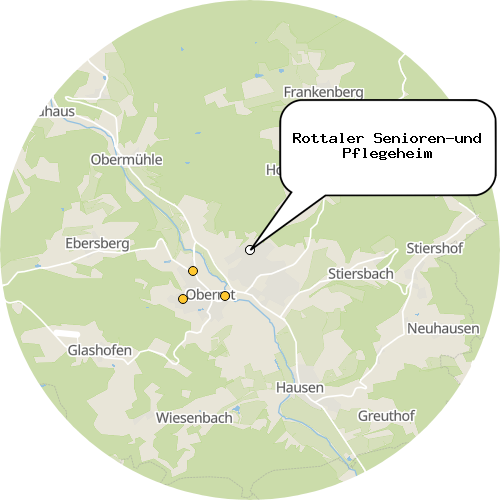 Kartenausschnitt für die Firma Rottaler Senioren-und Pflegeheim