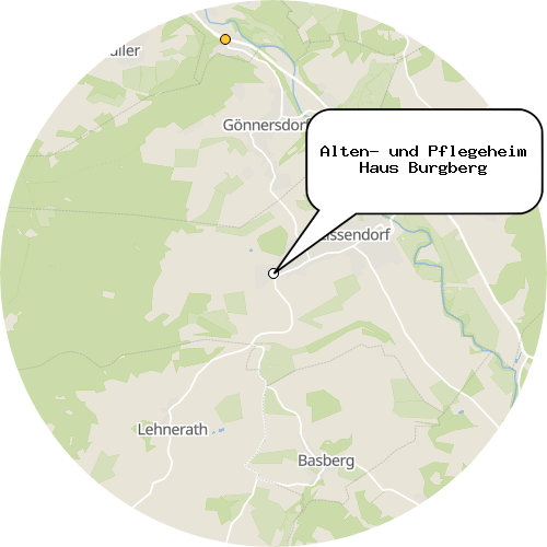 Kartenausschnitt für die Firma Alten- und Pflegeheim Haus Burgberg