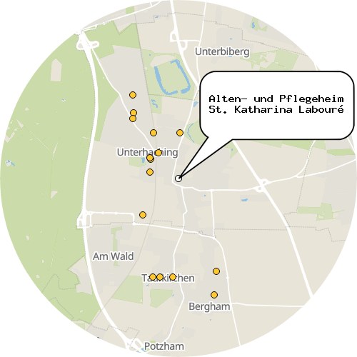 Kartenausschnitt für die Firma Alten- und Pflegeheim St. Katharina Labouré