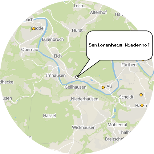 Kartenausschnitt für die Firma Seniorenheim Wiedenhof