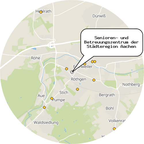 Kartenausschnitt für die Firma Senioren- und Betreuungszentrum der Städteregion Aachen
