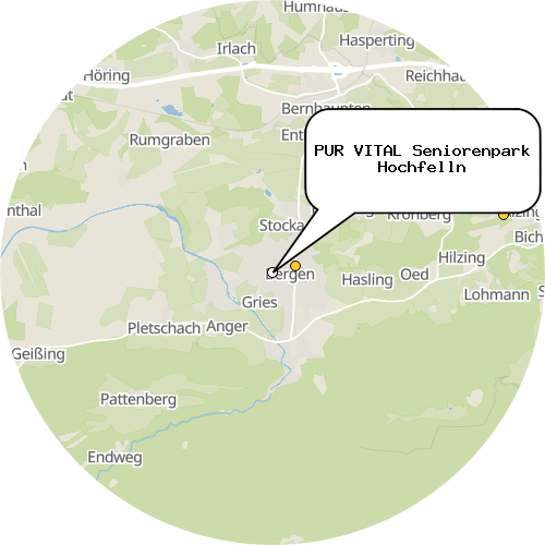 Kartenausschnitt für die Firma PUR VITAL Seniorenpark Hochfelln