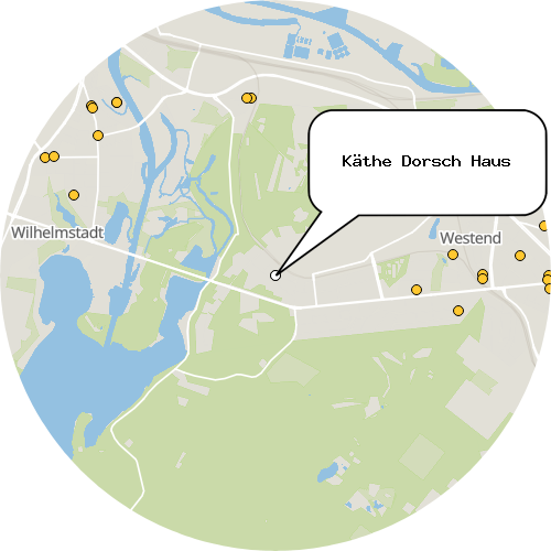 Kartenausschnitt für die Firma Käthe Dorsch Haus