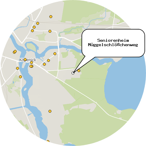 Kartenausschnitt für die Firma Seniorenheim Müggelschlößchenweg