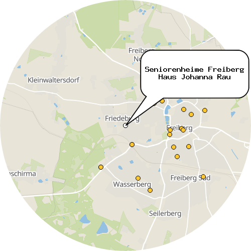 Kartenausschnitt für die Firma Seniorenheime Freiberg Haus Johanna Rau