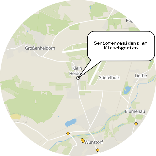 Kartenausschnitt für die Firma Seniorenresidenz am Kirschgarten