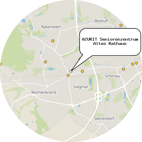 Kartenausschnitt für die Firma AZURIT Seniorenzentrum Altes Rathaus