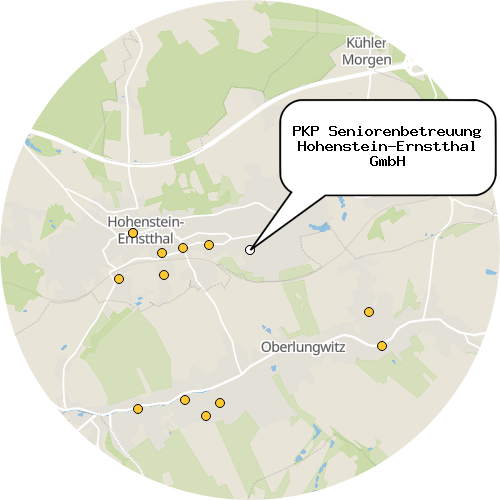 Kartenausschnitt für die Firma PKP Seniorenbetreuung Hohenstein-Ernstthal GmbH