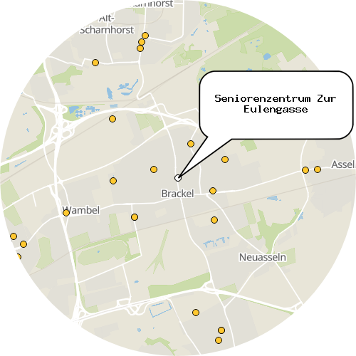 Kartenausschnitt für die Firma Seniorenzentrum Zur Eulengasse